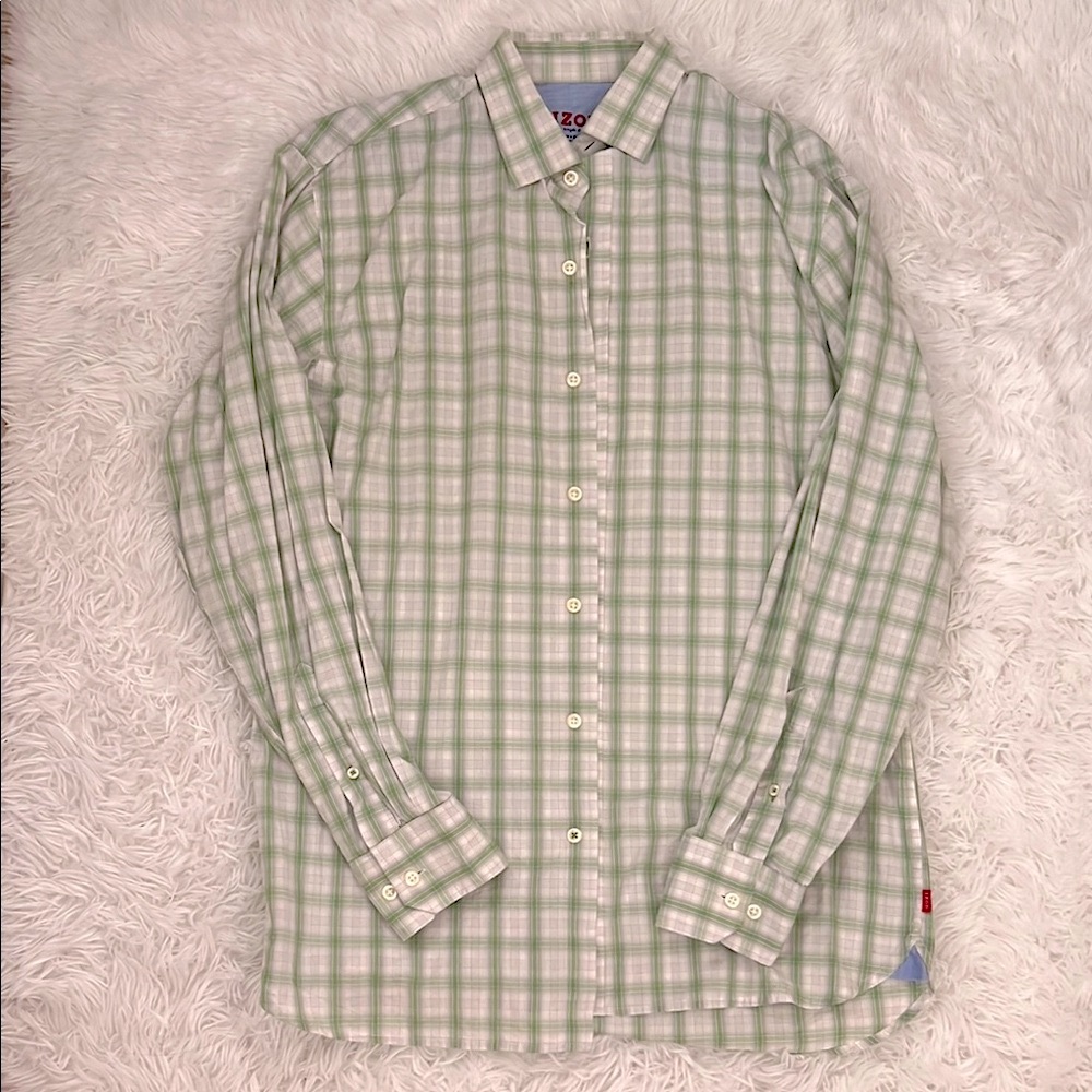 IZOD Men’s Green Plaid Button Down Shirt